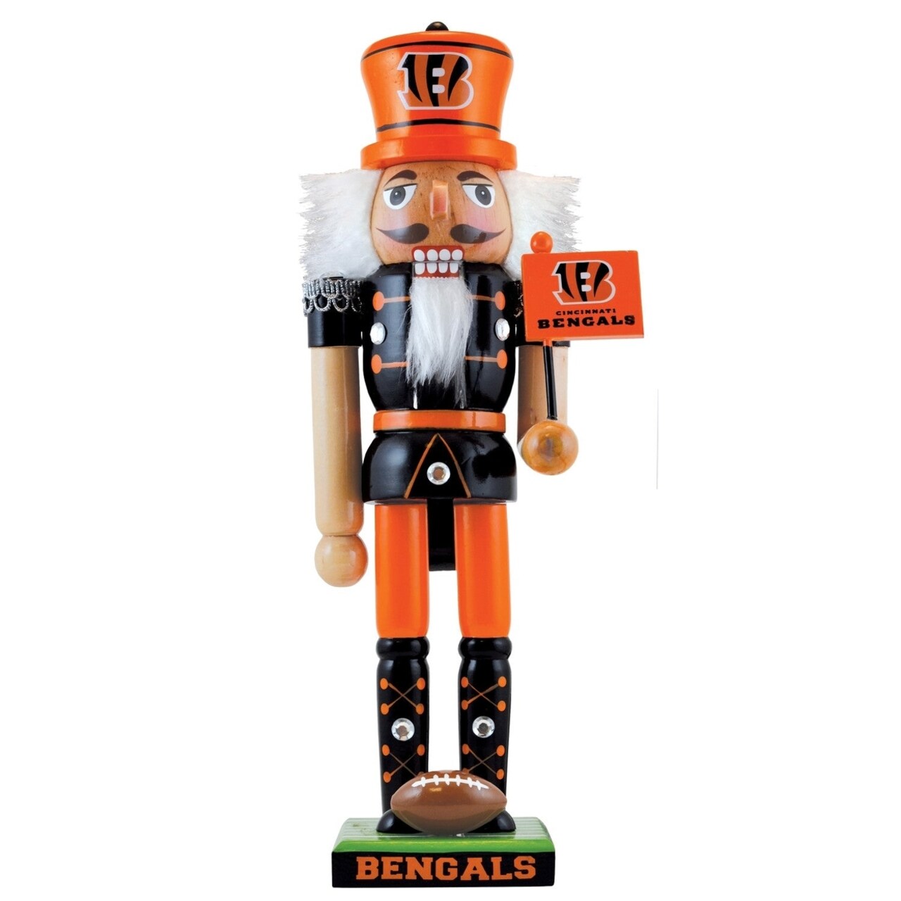 Cincinnati Bengals Nutcracker Collectible Solid Wood Handcrafted Team Decor